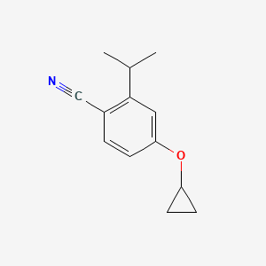 molecular formula C13H15NO B14809805 4-Cyclopropoxy-2-isopropylbenzonitrile 