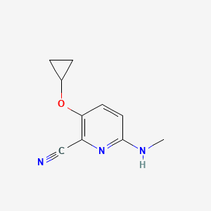 molecular formula C10H11N3O B14809834 3-Cyclopropoxy-6-(methylamino)picolinonitrile 