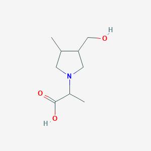 molecular formula C9H17NO3 B1480986 2-(3-(Hydroxymethyl)-4-methylpyrrolidin-1-yl)propanoic acid CAS No. 2097950-07-5
