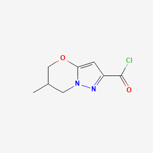 molecular formula C8H9ClN2O2 B14809882 6-methyl-6,7-dihydro-5H-pyrazolo[5,1-b][1,3]oxazine-2-carbonyl chloride 