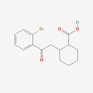 molecular formula C15H17BrO3 B14809892 2-[2-(2-Bromophenyl)-2-oxoethyl]cyclohexane-1-carboxylic acid 