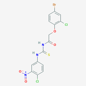 2-(4-bromo-2-chlorophenoxy)-N-[(4-chloro-3-nitrophenyl)carbamothioyl]acetamide