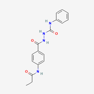 molecular formula C17H18N4O3 B14809931 N-phenyl-2-{[4-(propanoylamino)phenyl]carbonyl}hydrazinecarboxamide 