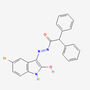 N'-[(3E)-5-bromo-2-oxo-1,2-dihydro-3H-indol-3-ylidene]-2,2-diphenylacetohydrazide