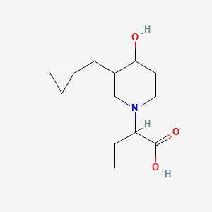 molecular formula C13H23NO3 B1480999 2-(3-(环丙基甲基)-4-羟基哌啶-1-基)丁酸 CAS No. 2097943-58-1
