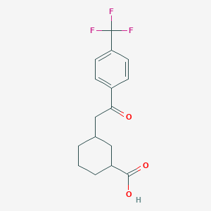 molecular formula C16H17F3O3 B14809999 cis-3-[2-Oxo-2-(4-trifluoromethylphenyl)-ethyl]cyclohexane-1-carboxylic acid 