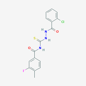 molecular formula C16H13ClIN3O2S B14810076 N-({2-[(2-chlorophenyl)carbonyl]hydrazinyl}carbonothioyl)-3-iodo-4-methylbenzamide 