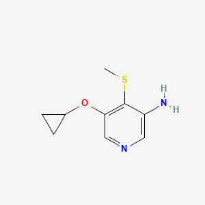 molecular formula C9H12N2OS B14810136 5-Cyclopropoxy-4-(methylthio)pyridin-3-amine 