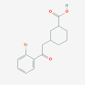 molecular formula C15H17BrO3 B14810143 cis-3-[2-(2-Bromophenyl)-2-oxoethyl]-cyclohexane-1-carboxylic acid 