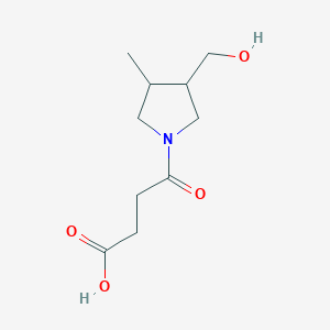molecular formula C10H17NO4 B1481017 4-(3-(Hydroxymethyl)-4-methylpyrrolidin-1-yl)-4-oxobutanoic acid CAS No. 2098092-00-1