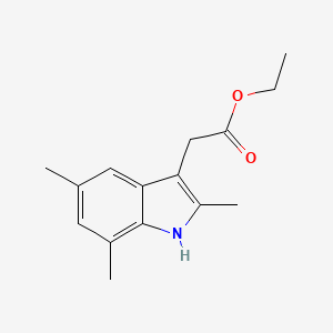 molecular formula C15H19NO2 B14810183 ethyl 2-(2,5,7-trimethyl-1H-indol-3-yl)acetate CAS No. 7357-49-5