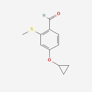 molecular formula C11H12O2S B14810186 4-Cyclopropoxy-2-(methylthio)benzaldehyde 