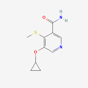 molecular formula C10H12N2O2S B14810205 5-Cyclopropoxy-4-(methylthio)nicotinamide 