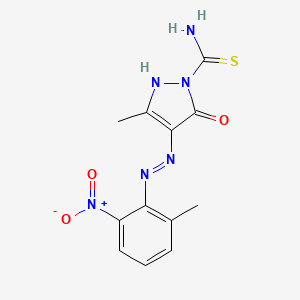 (4E)-3-methyl-4-[2-(2-methyl-6-nitrophenyl)hydrazinylidene]-5-oxo-4,5-dihydro-1H-pyrazole-1-carbothioamide