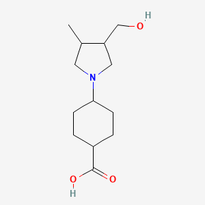 molecular formula C13H23NO3 B1481023 4-(3-(Hydroxymethyl)-4-methylpyrrolidin-1-yl)cyclohexane-1-carboxylic acid CAS No. 2098048-82-7