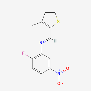 Thiophene, 2-[(2-fluoro-5-nitrophenylimino)methyl]-3-methyl-