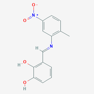 molecular formula C14H12N2O4 B14810255 3-{(E)-[(2-methyl-5-nitrophenyl)imino]methyl}benzene-1,2-diol 