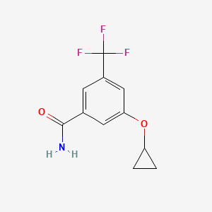 molecular formula C11H10F3NO2 B14810262 3-Cyclopropoxy-5-(trifluoromethyl)benzamide 