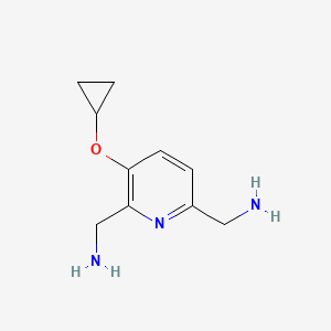 molecular formula C10H15N3O B14810290 (3-Cyclopropoxypyridine-2,6-diyl)dimethanamine 