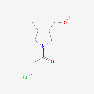molecular formula C9H16ClNO2 B1481030 3-Chloro-1-(3-(hydroxymethyl)-4-methylpyrrolidin-1-yl)propan-1-one CAS No. 2091121-85-4