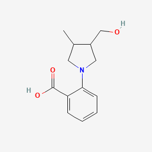 molecular formula C13H17NO3 B1481033 2-(3-(Hydroxymethyl)-4-methylpyrrolidin-1-yl)benzoic acid CAS No. 2098103-23-0