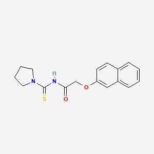 molecular formula C17H18N2O2S B14810373 2-(naphthalen-2-yloxy)-N-(pyrrolidin-1-ylcarbonothioyl)acetamide 