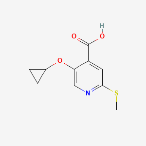 5-Cyclopropoxy-2-(methylthio)isonicotinic acid