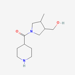 molecular formula C12H22N2O2 B1481045 (3-(Hydroxymethyl)-4-methylpyrrolidin-1-yl)(piperidin-4-yl)methanone CAS No. 2097955-66-1