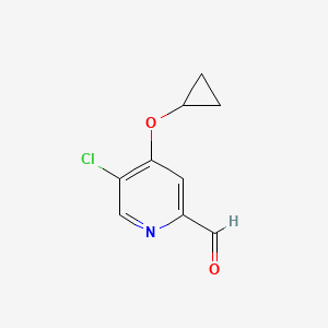 molecular formula C9H8ClNO2 B14810470 5-Chloro-4-cyclopropoxypicolinaldehyde 