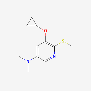 molecular formula C11H16N2OS B14810484 5-Cyclopropoxy-N,N-dimethyl-6-(methylthio)pyridin-3-amine 