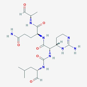 molecular formula C21H36N8O6 B14810503 N-[-N-alpha-Carbonyl-cpd-Gln-Ala-al]-Leu 