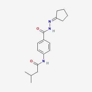 N-{4-[(2-cyclopentylidenehydrazinyl)carbonyl]phenyl}-3-methylbutanamide