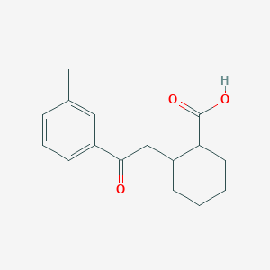 molecular formula C16H20O3 B14810523 2-[2-(3-Methylphenyl)-2-oxoethyl]cyclohexane-1-carboxylic acid 