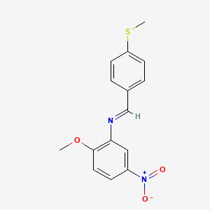 2-methoxy-N-{(E)-[4-(methylsulfanyl)phenyl]methylidene}-5-nitroaniline