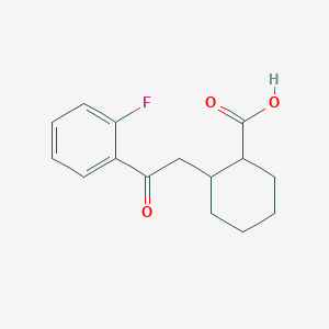 molecular formula C15H17FO3 B14810542 2-[2-(2-Fluorophenyl)-2-oxoethyl]cyclohexane-1-carboxylic acid 