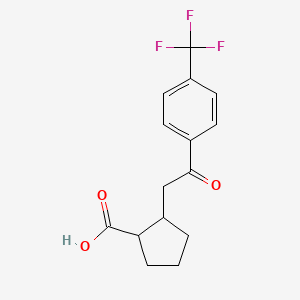 molecular formula C15H15F3O3 B14810607 2-[2-Oxo-2-[4-(trifluoromethyl)phenyl]ethyl]cyclopentane-1-carboxylic acid 