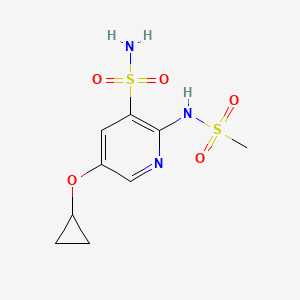 molecular formula C9H13N3O5S2 B14810621 5-Cyclopropoxy-2-(methylsulfonamido)pyridine-3-sulfonamide 