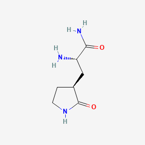 molecular formula C7H13N3O2 B14810644 3-Pyrrolidinepropanamide, alpha-amino-2-oxo-, (alphaS,3S)- CAS No. 2628280-47-5