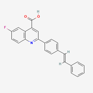 6-fluoro-2-{4-[(E)-2-phenylethenyl]phenyl}quinoline-4-carboxylic acid