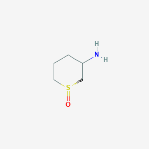 2h-Thiopyran-3-amine, tetrahydro-, 1-oxide, trans-