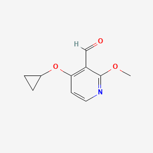 molecular formula C10H11NO3 B14810734 4-Cyclopropoxy-2-methoxynicotinaldehyde 