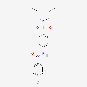 molecular formula C19H23ClN2O3S B14810793 4-chloro-N-[4-(dipropylsulfamoyl)phenyl]benzamide 