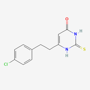 molecular formula C12H11ClN2OS B1481083 6-(4-氯苯乙基)-2-硫代-2,3-二氢嘧啶-4(1H)-酮 CAS No. 2097979-45-6