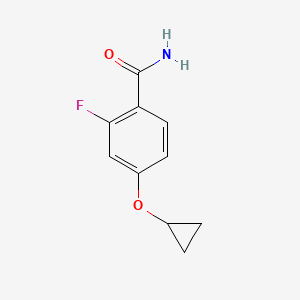 molecular formula C10H10FNO2 B14810831 4-Cyclopropoxy-2-fluorobenzamide 