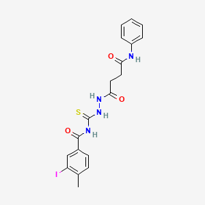 3-iodo-4-methyl-N-({2-[4-oxo-4-(phenylamino)butanoyl]hydrazinyl}carbonothioyl)benzamide