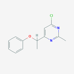 molecular formula C13H13ClN2O B1481086 4-Chloro-2-methyl-6-(1-phenoxyethyl)pyrimidine CAS No. 2098049-11-5