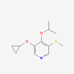 molecular formula C12H17NO2S B14810871 3-Cyclopropoxy-4-isopropoxy-5-(methylthio)pyridine 