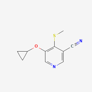 molecular formula C10H10N2OS B14810885 5-Cyclopropoxy-4-(methylthio)nicotinonitrile 