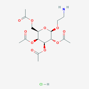 molecular formula C16H26ClNO10 B14810892 (2R,3S,4S,5R,6R)-2-(Acetoxymethyl)-6-(2-aminoethoxy)tetrahydro-2H-pyran-3,4,5-triyl triacetate hydrochloride 