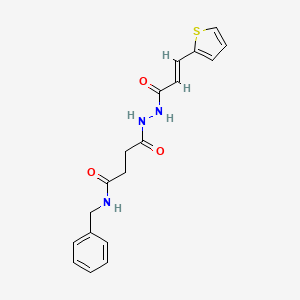 N-benzyl-4-oxo-4-{2-[(2E)-3-(thiophen-2-yl)prop-2-enoyl]hydrazinyl}butanamide